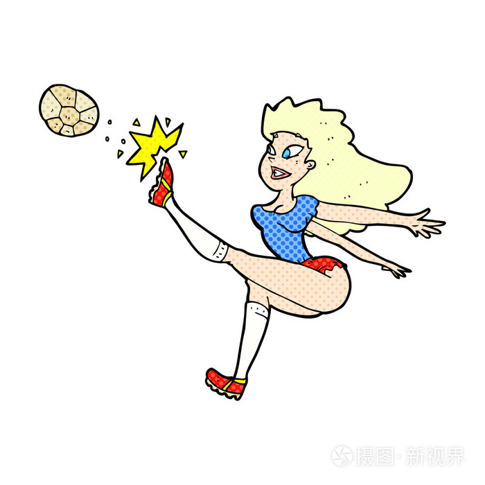 包含足球场上女性运动员的搏击拼抢令人振奋的词条